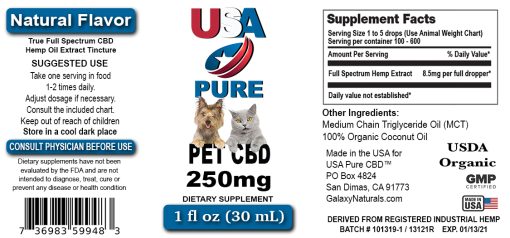 Pet CBD Oil Label - USA Pure CBD
