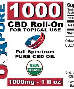 Topical CBD Oil 1000mg - USA Pure CBD bottle label