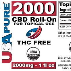 USA Pure Topical CBD 2000mg Label